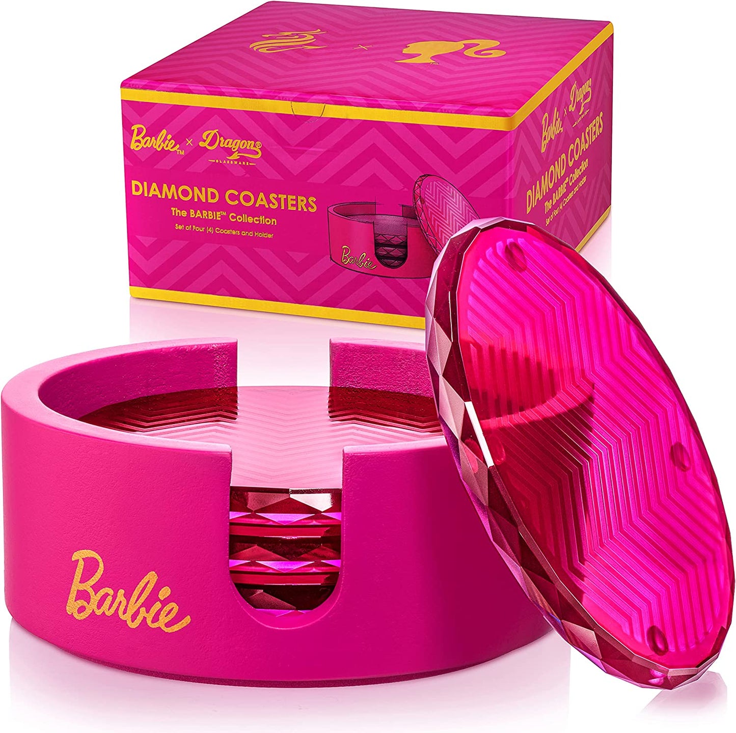 Posavasos de cristal rosa de Dragon Glassware (Barbie)