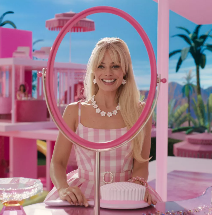 Vestido de cuadros rosa y blanco (Barbie)